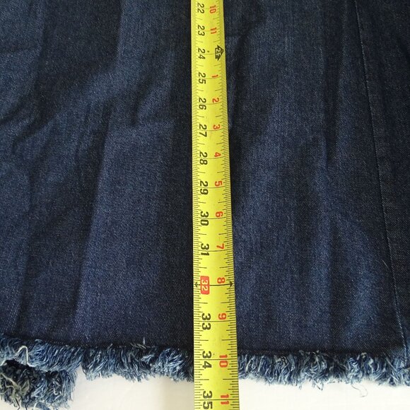 Jessica London Open Front Denim Jacket Fringe Edges Women Plus Size 20W Long Slv - Picture 12 of 12